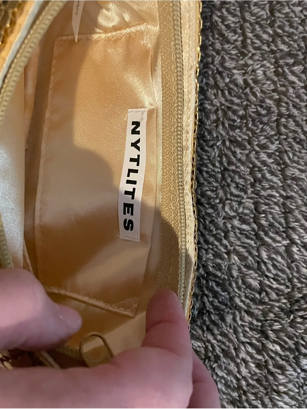 NYTlites Gold Sequin Evening Clutch Bag